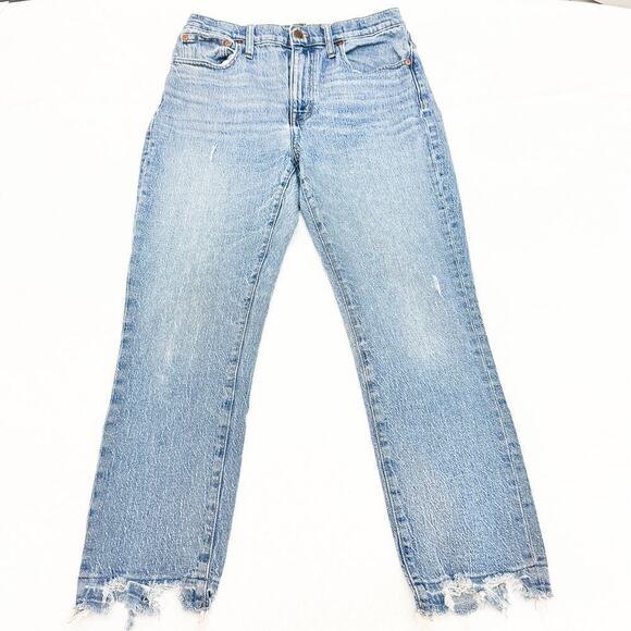 Madewell The High-Rise Slim Boyjean Raw Hem Denim Jeans Size 28 - Picture 2 of 10